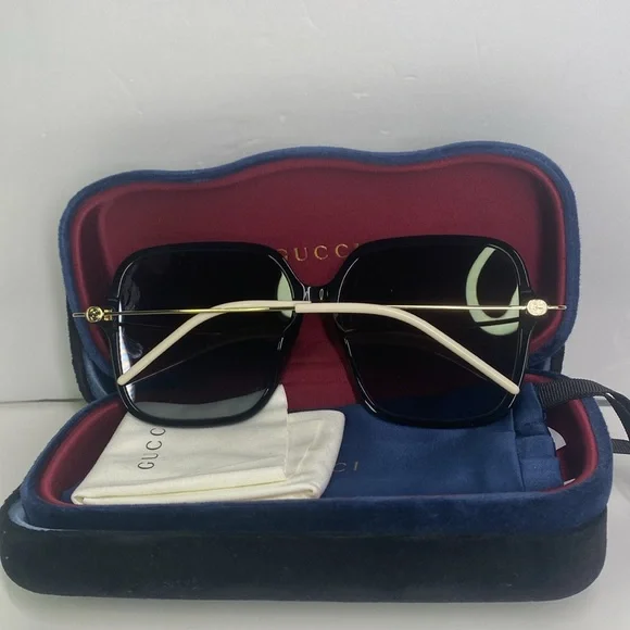 New Authentic Gucci Grey Butterfly Ladies Sunglasses GG1267S 001 60. Gucci Grey Butterfly Ladies Sunglasses GG1267S 001 60  main image 4